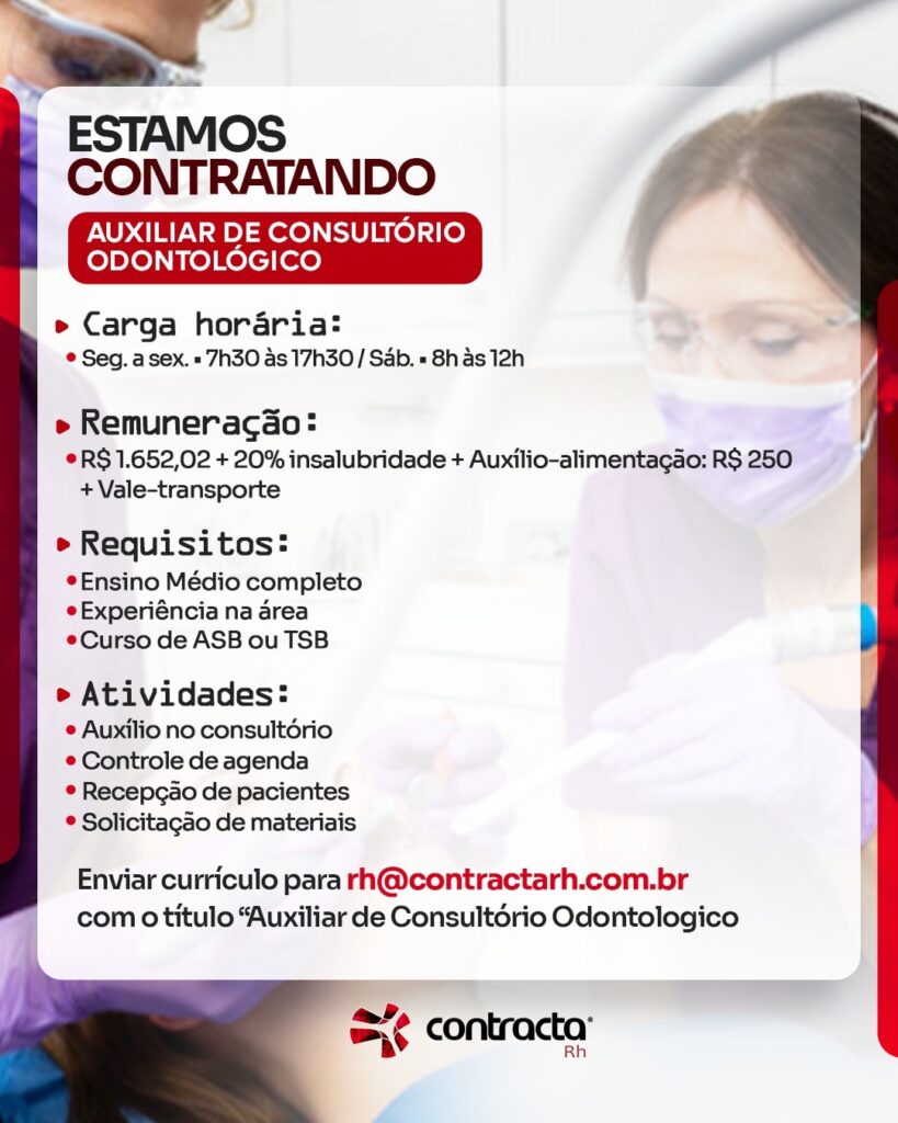 Vaga de emprego para Auxiliar de Consultório Odontológico