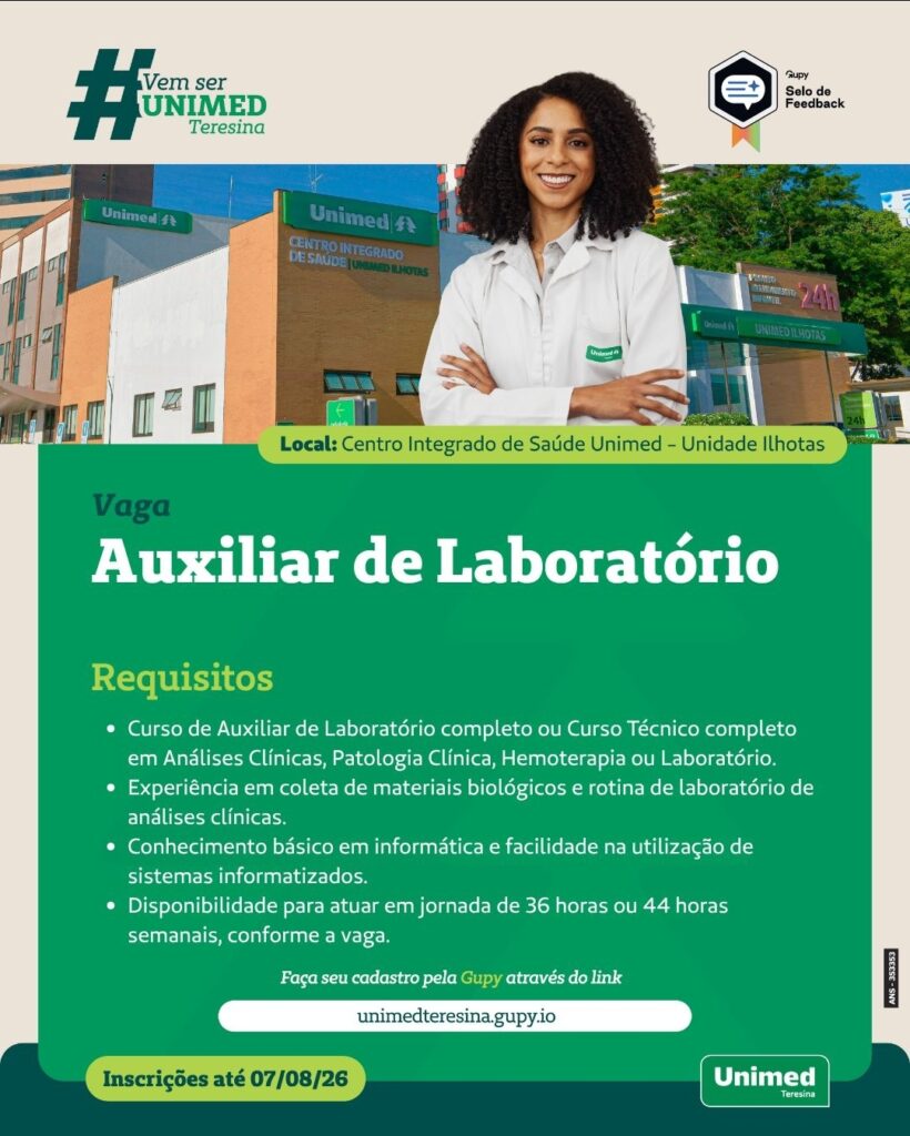 Vaga de emprego para Auxiliar de Laboratório