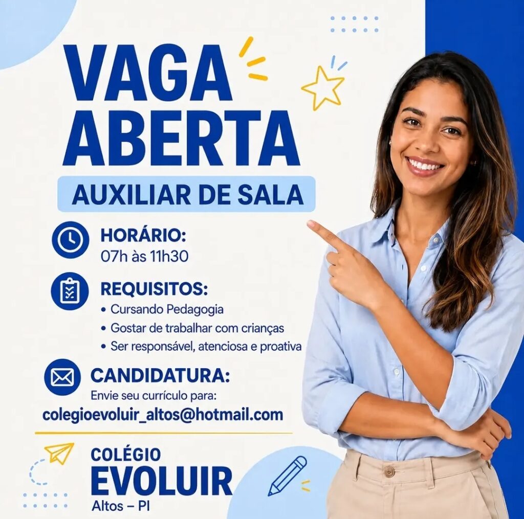 Vaga de emprego para Auxiliar de Sala