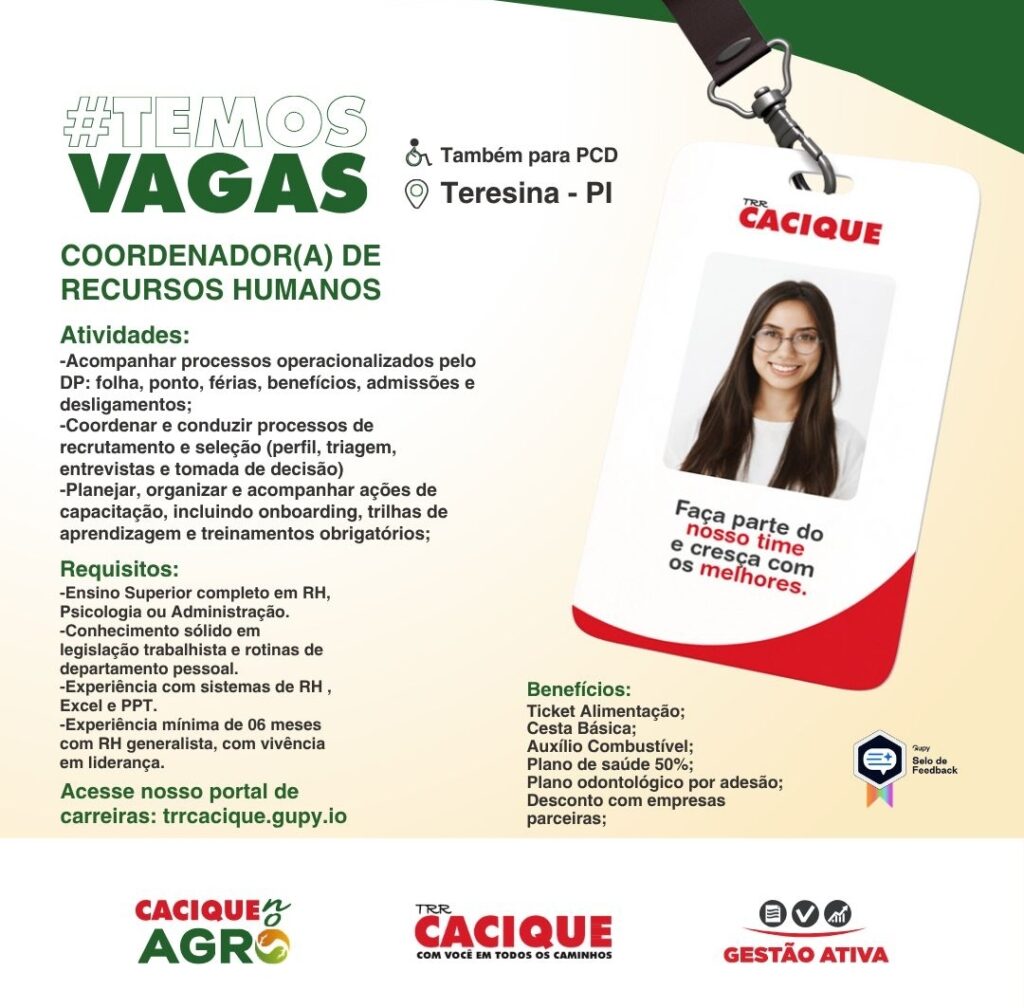 Vaga de emprego para Coordenador(a) de RH