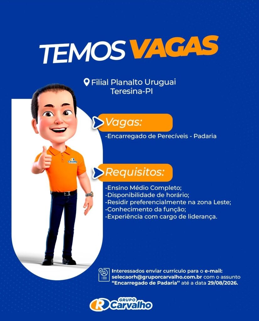 Vaga de emprego para Encarregado de Perecíveis