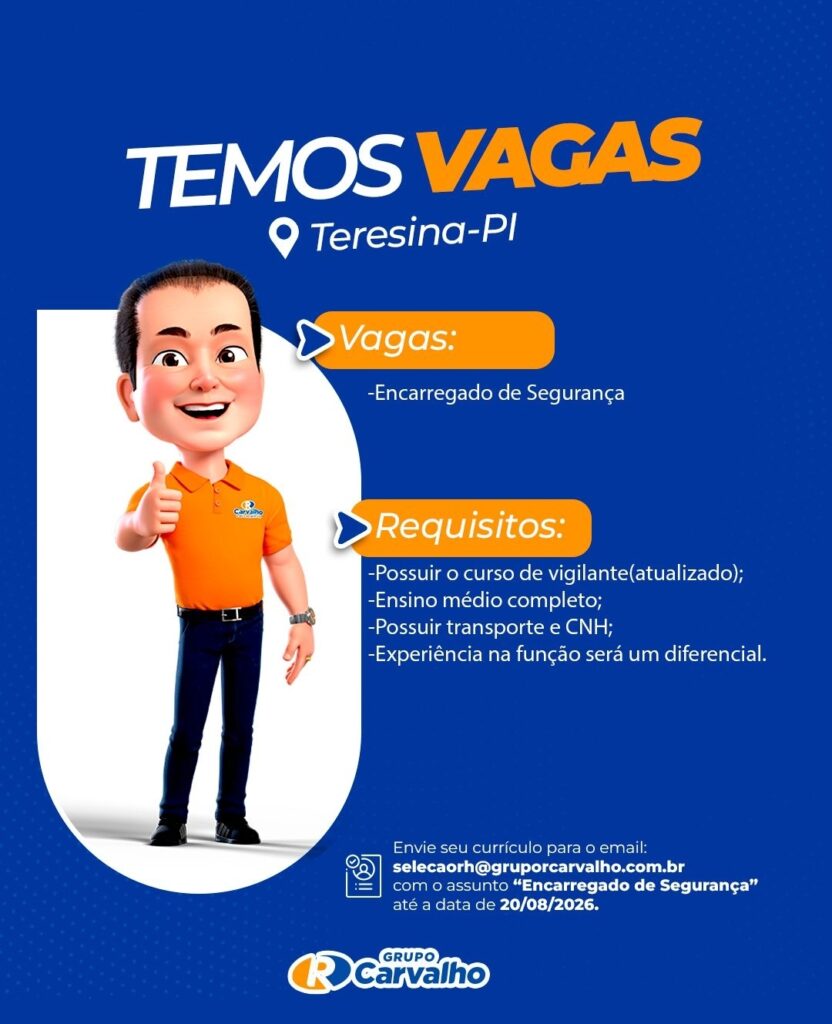 Vaga de emprego para Encarregado de Segurança