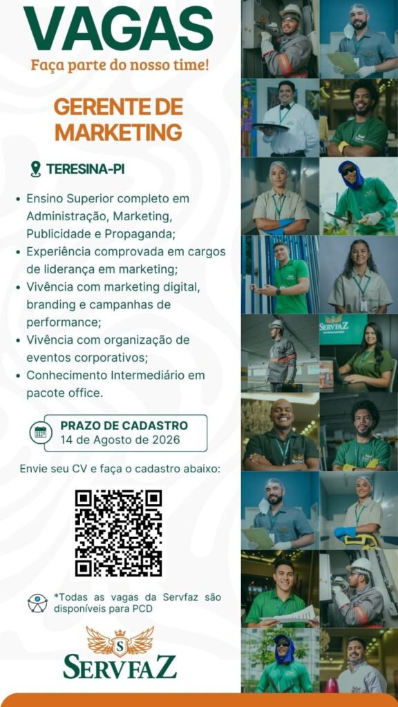 Vaga de emprego para Gerente de Marketing