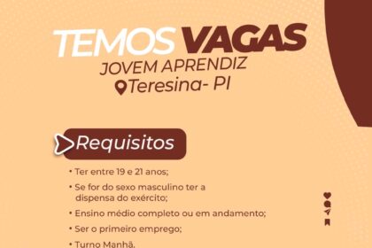 Vaga de emprego para Jovem Aprendiz