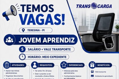 Vaga de emprego para Jovem Aprendiz