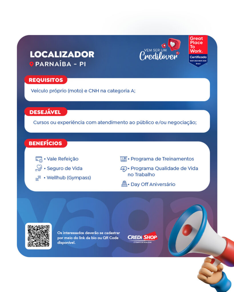 Vaga de emprego para Localizador em Parnaíba