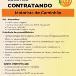 Vaga de emprego para Motorista de Caminhão