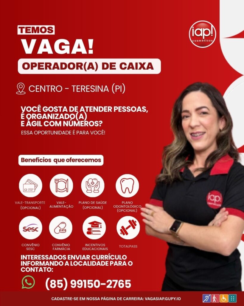 Vaga de emprego para Operador(a) de Caixa