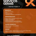 Vaga de emprego para Serviços Gerais