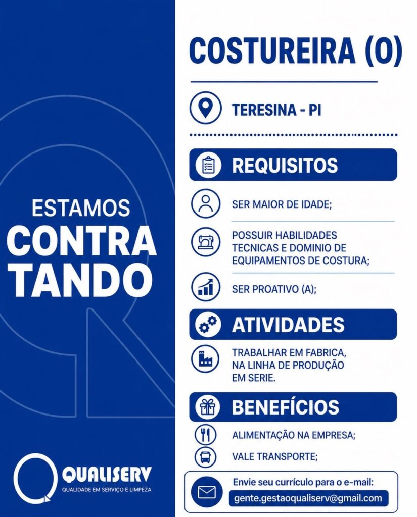 Vaga para Costureira(o) em Teresina