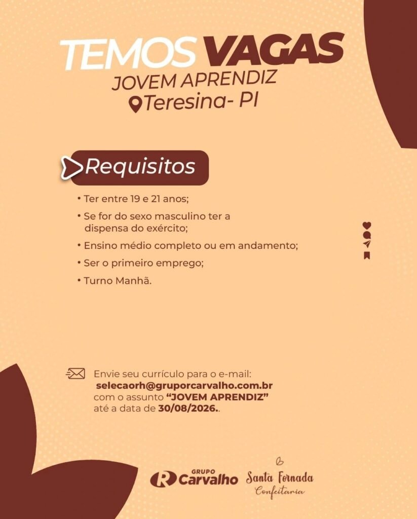 Vaga para Jovem Aprendiz em Teresina