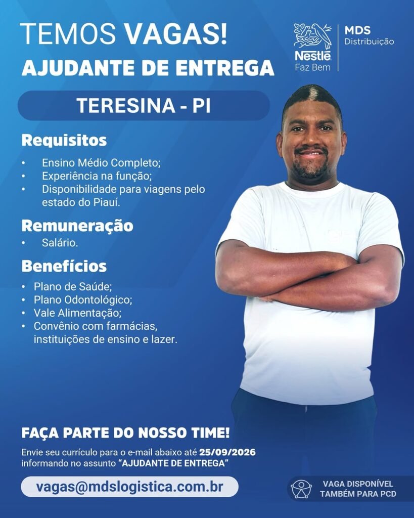 Vaga de emprego para Ajudante de Entrega