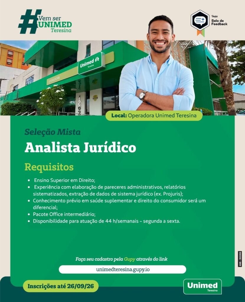 Vaga de emprego para Analista Jurídico