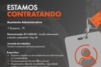 Vaga de emprego para Assistente Adm