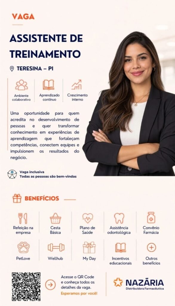 Vaga de emprego para Assistente de Treinamento
