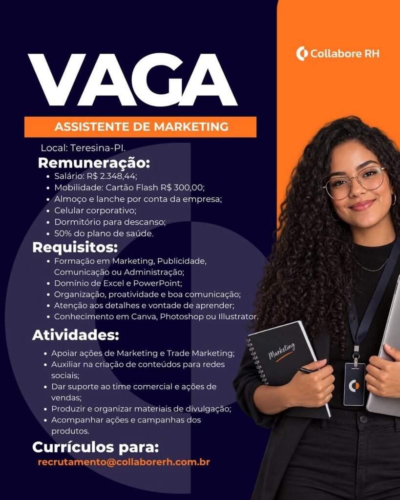Vaga de emprego para Atendente de Marketing