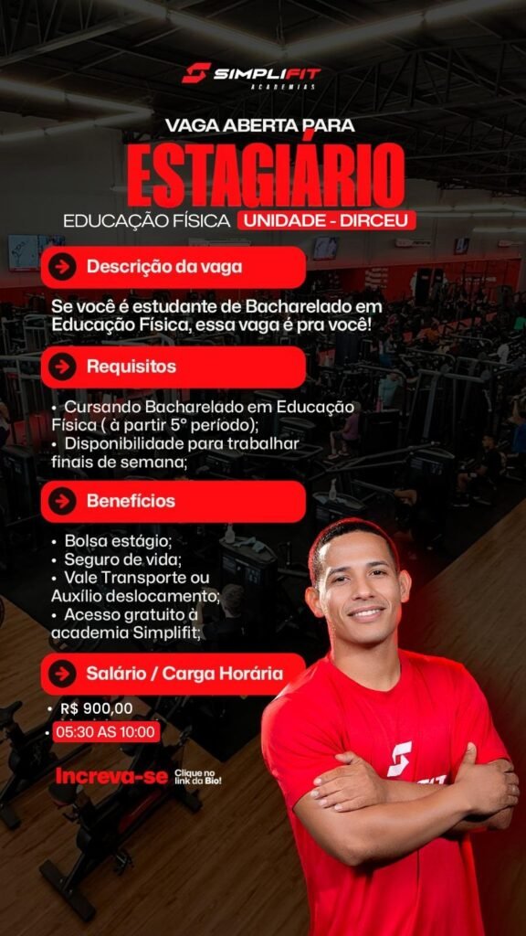 Vaga de Estágio para Educação Física (Dirceu)