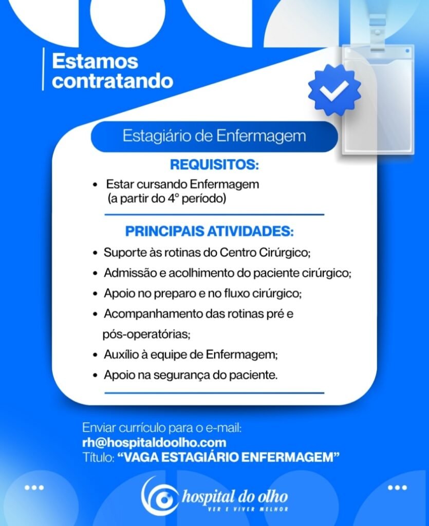 Vaga de Estágio para Enfermagem