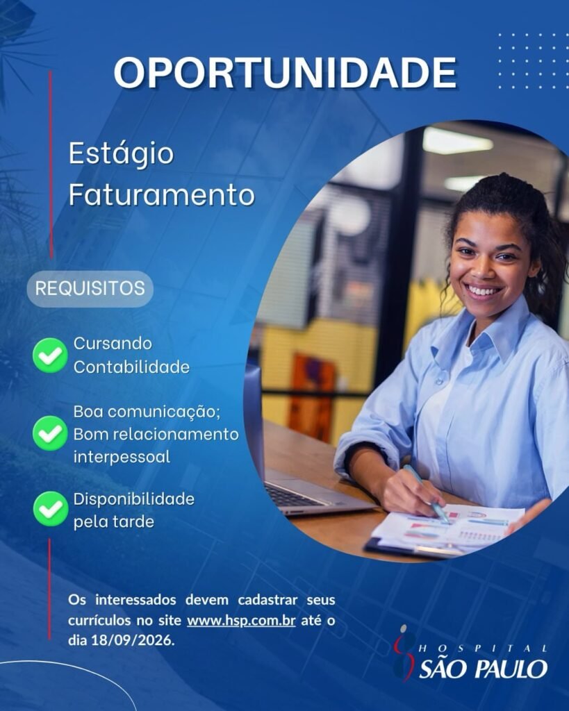 Vaga de Estágio para Faturamento