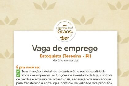 Vaga de emprego para Estoquista