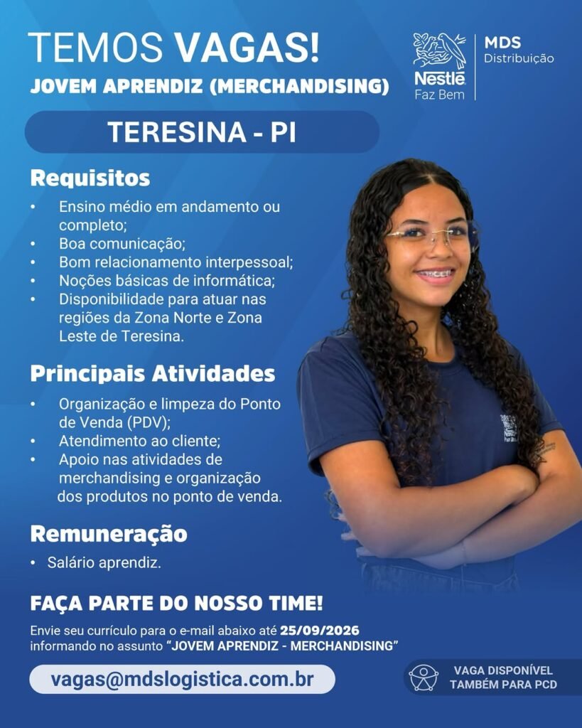 Vaga de emprego para Jovem Aprendiz
