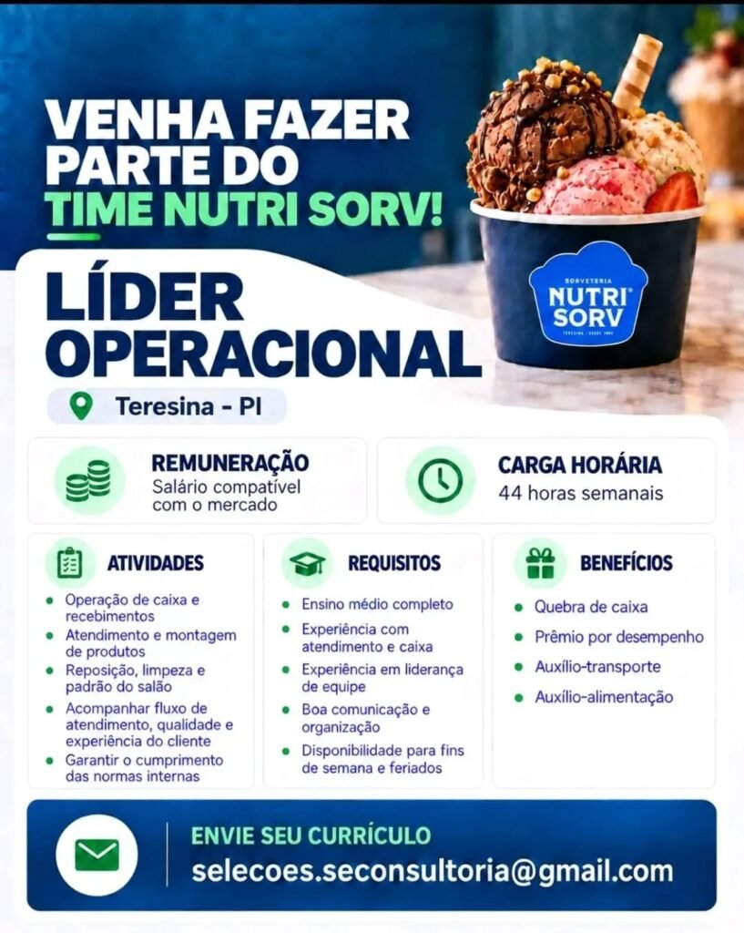 Vaga de emprego para Líder Operacional