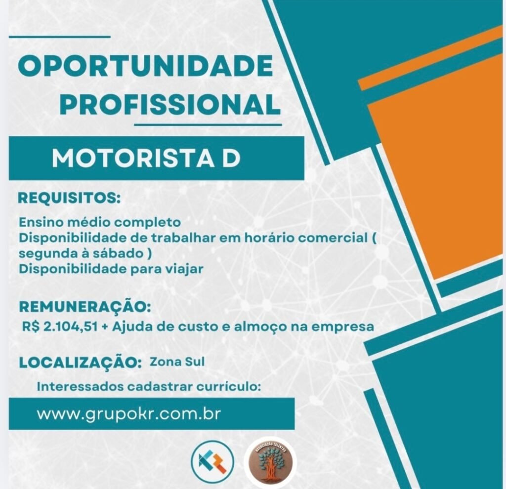 Vaga de emprego para Motorista D