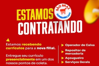 O São Braz Supermercado está com diversas oportunidades de emprego em Teresina