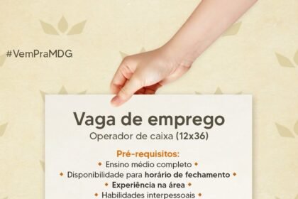 Vaga de emprego para Operador de Caixa
