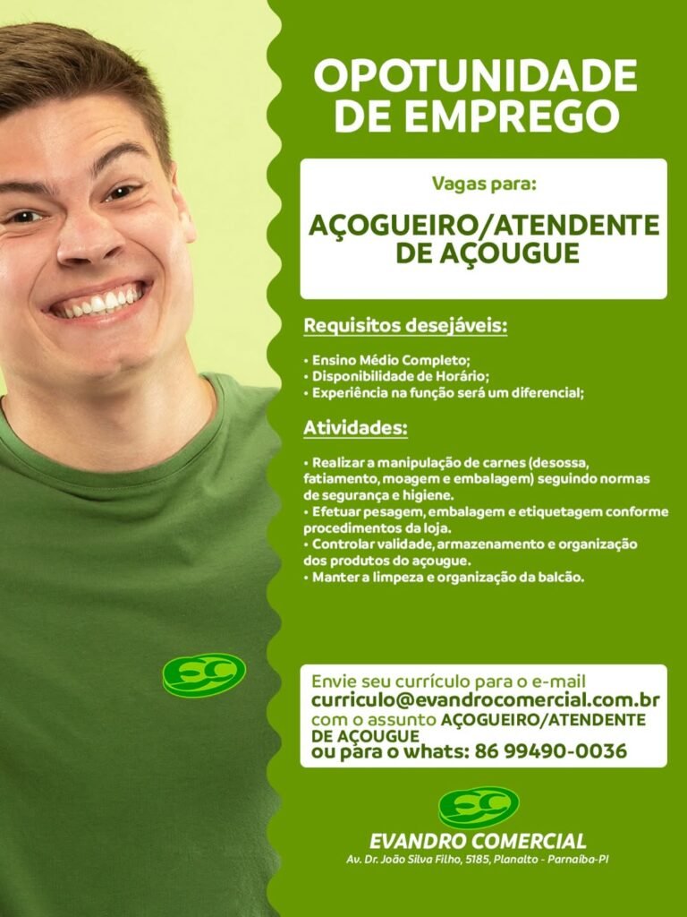 Vaga de Emprego para Açougueiro em Parnaíba