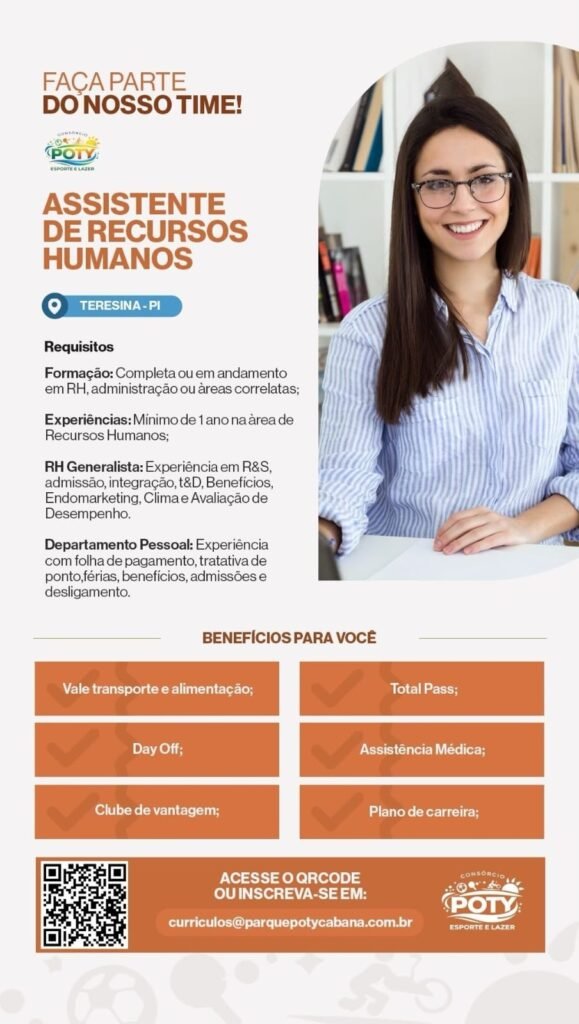 Vaga de Emprego para Assistente de Recursos Humanos em Teresina