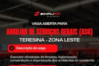Vaga de Emprego para Auxiliar de Serviços Gerais em Teresina