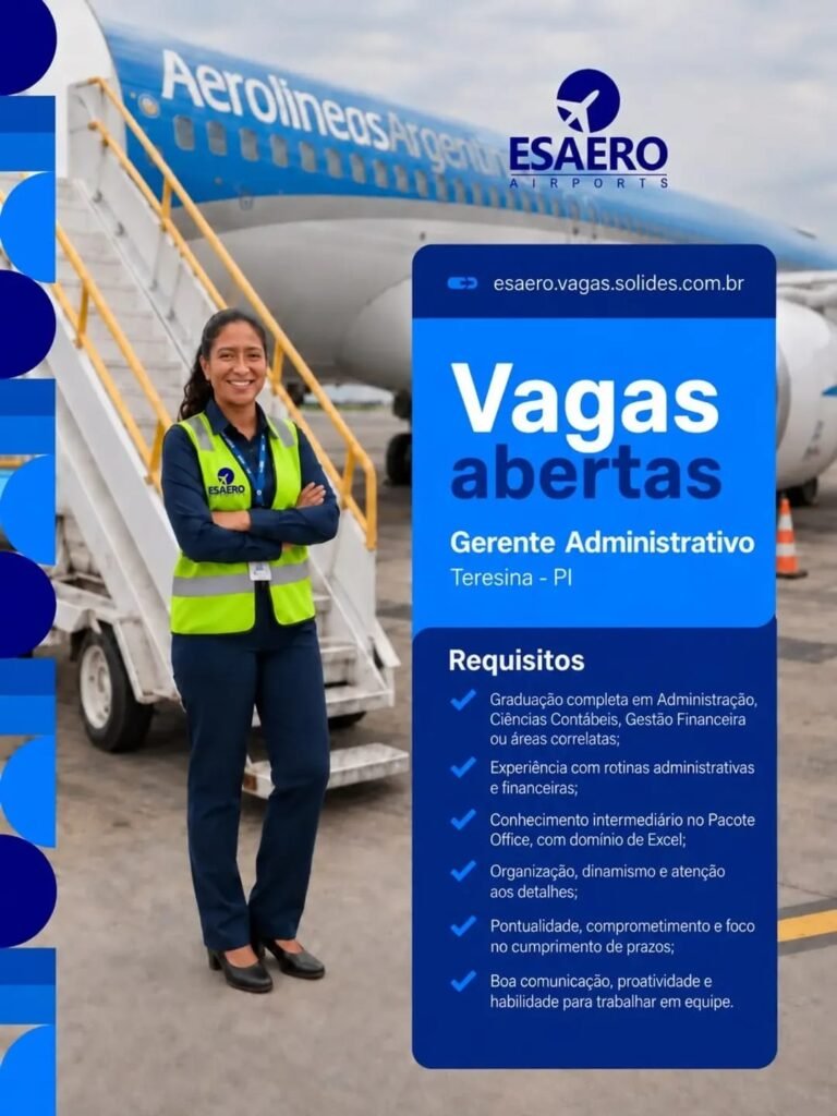 Vaga de Emprego para Gerente Administrativo em Teresina