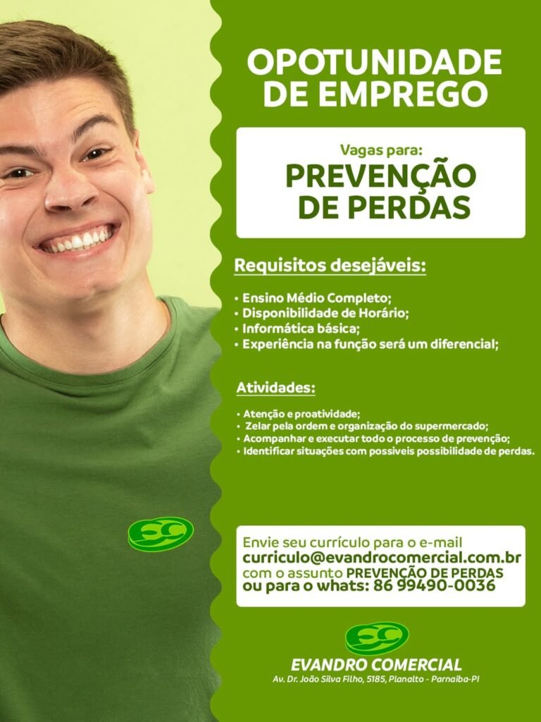 Vaga de Emprego para Prevenção e Perdas em Parnaíba