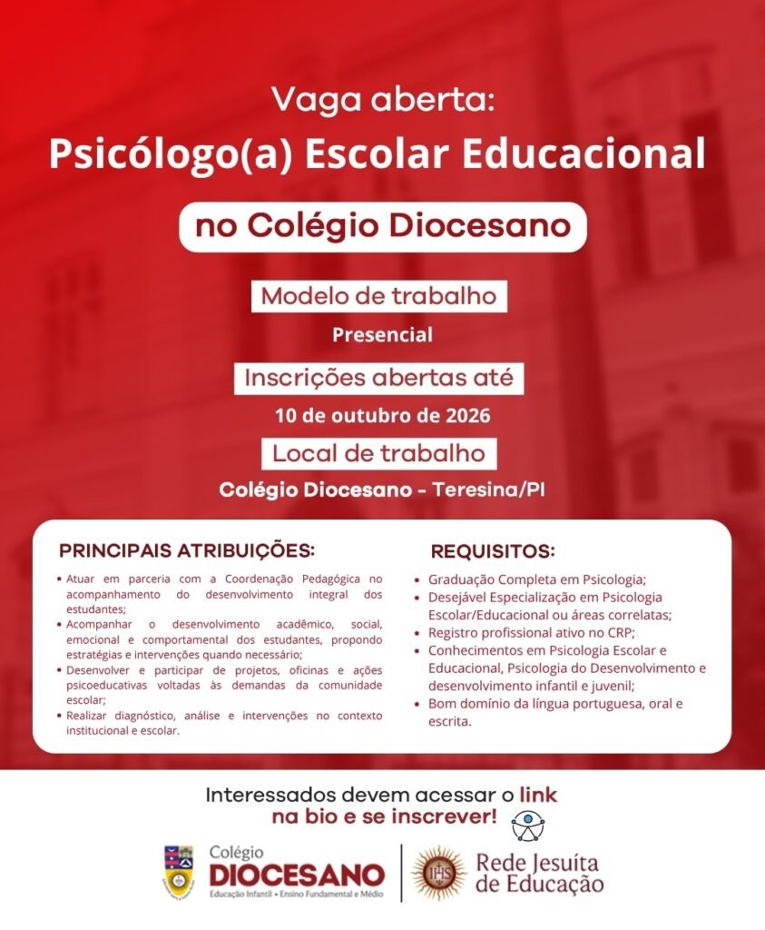 Vaga de Emprego para Psicólogo em Teresina