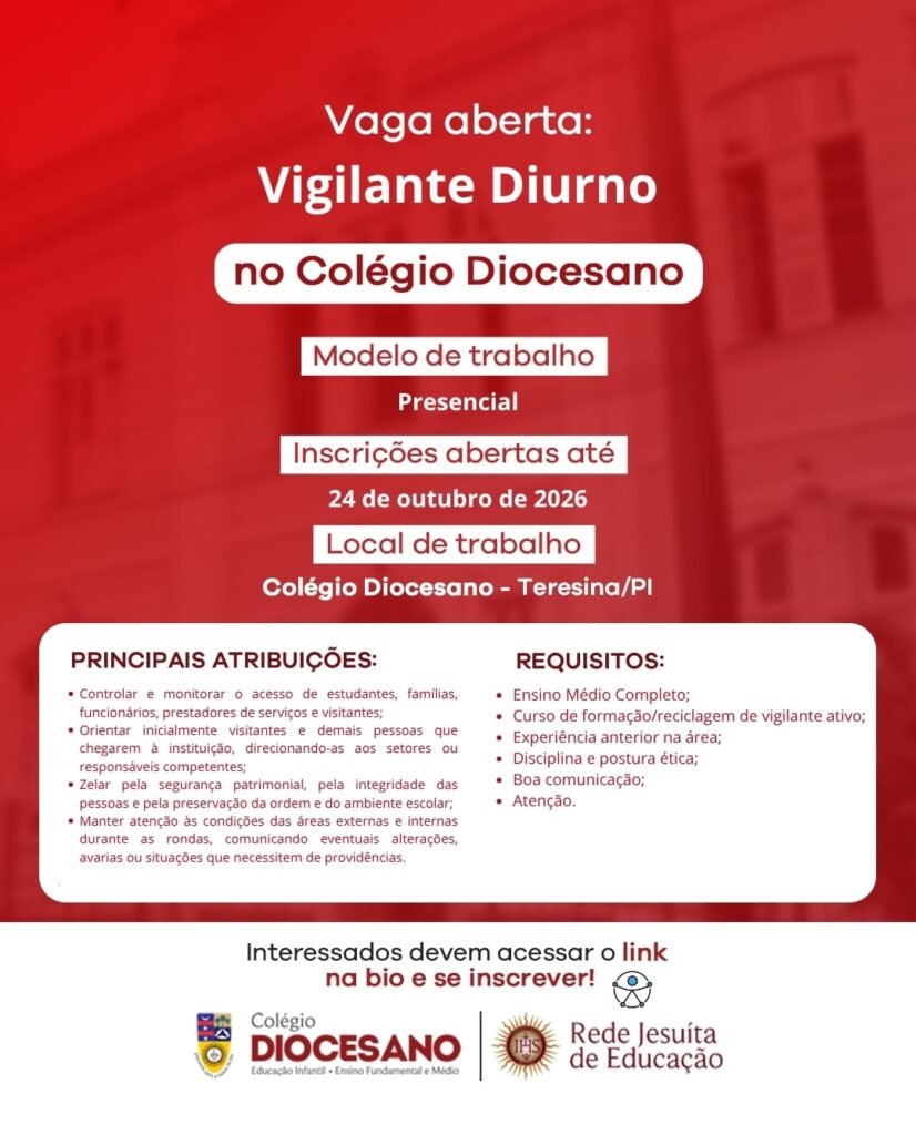 Vaga de Emprego para Vigilante em Teresina