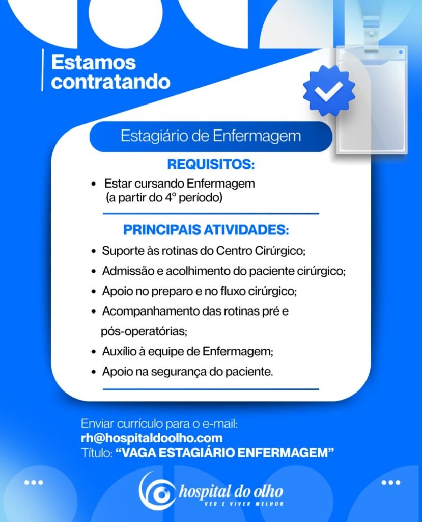 Vaga de Estágio para Enfermagem