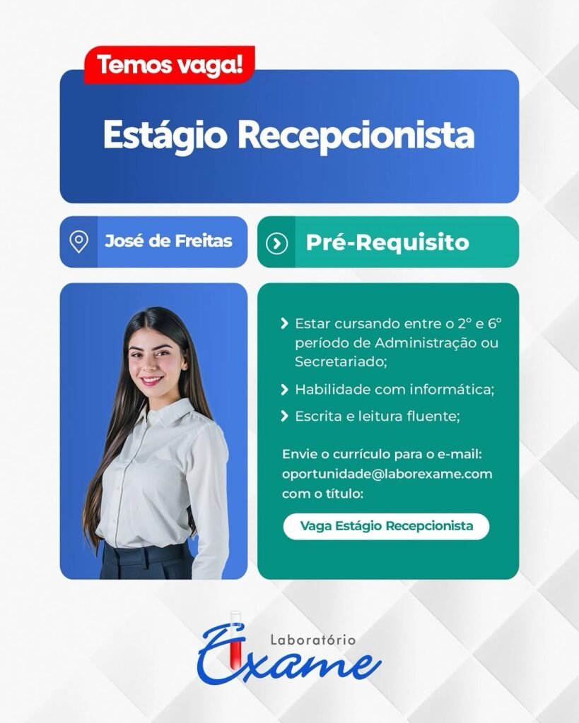 Vaga de Estágio para Recepcionista 