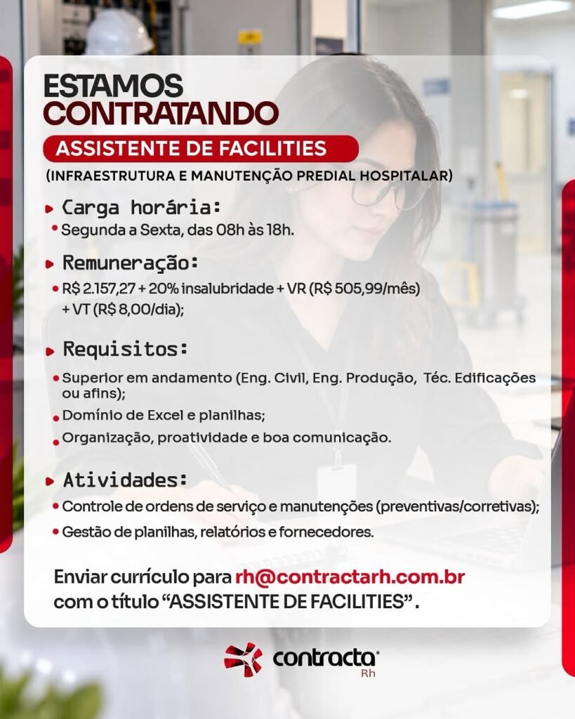 Vaga de emprego para Assistente de Facilities