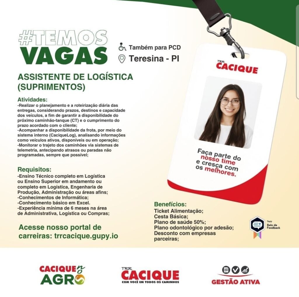 Vaga de emprego para Assistente de Logística