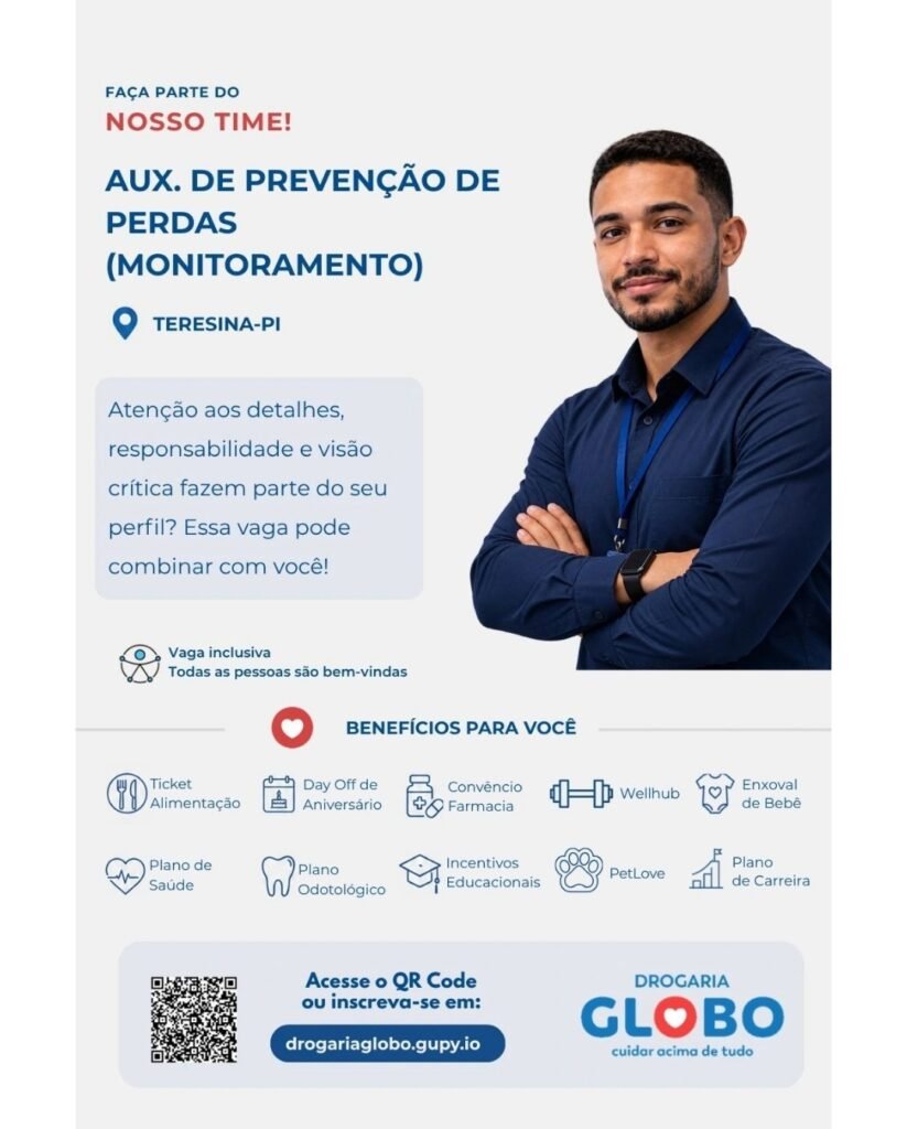 Vaga de emprego para Aux. de Preveção de Perdas