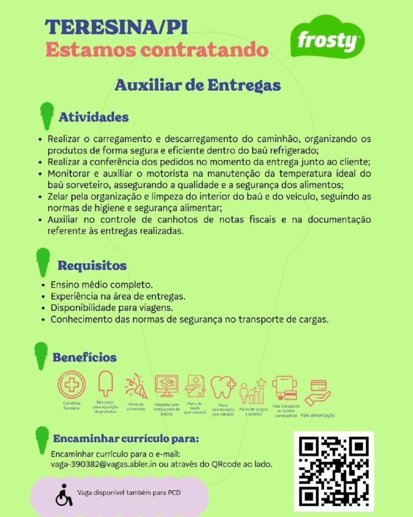 Vaga de emprego para Auxiliar de Entregas