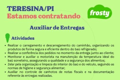 Vaga de emprego para Auxiliar de Entregas