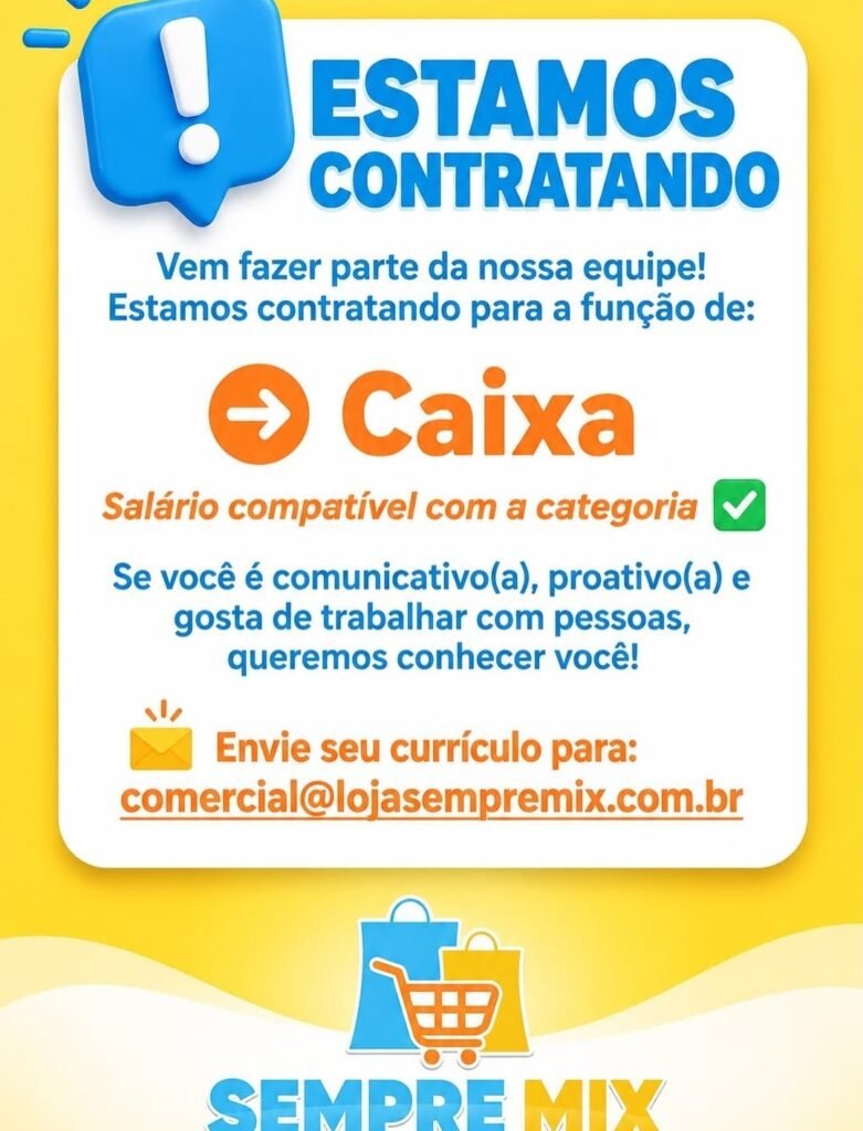 Vaga de emprego para Caixa
