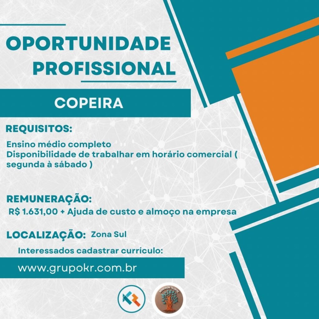 Vaga de emprego para Copeira