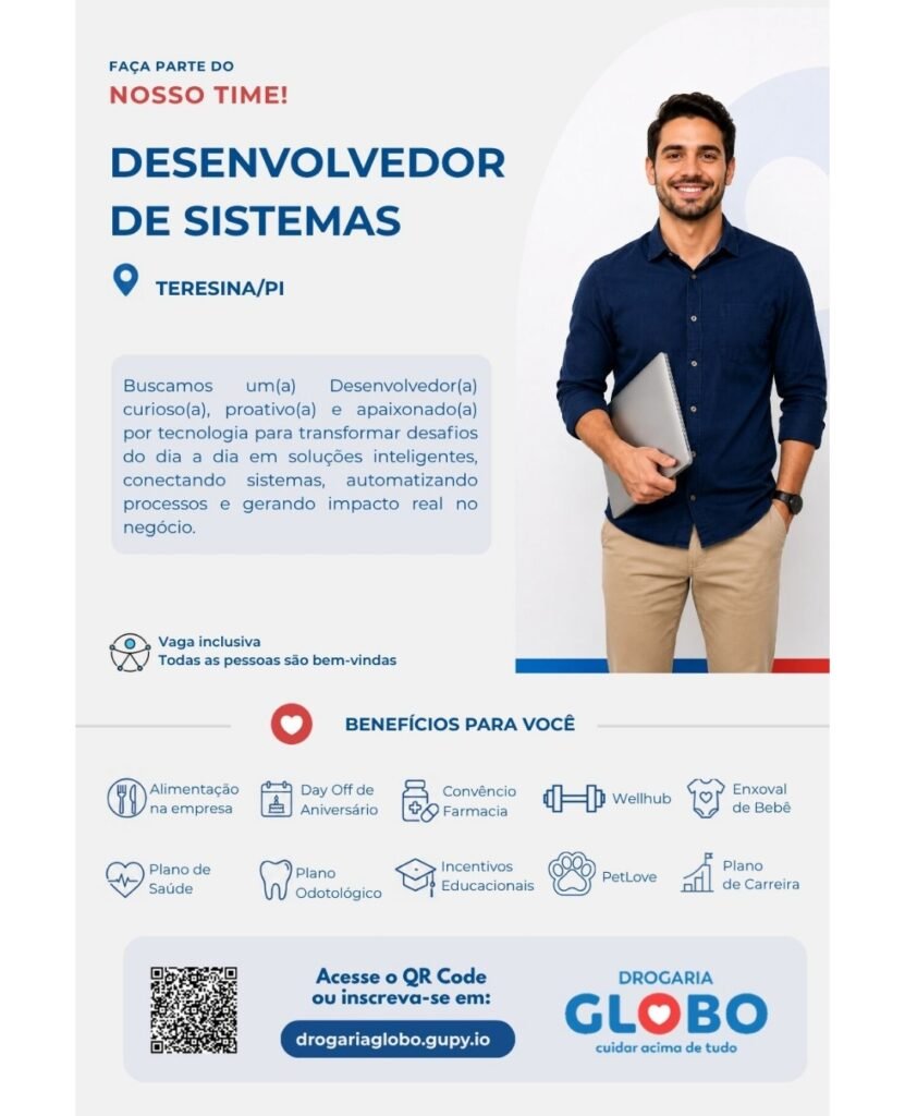 Vaga de emprego para Desenvolvedor de Sistemas