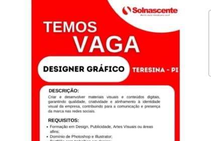 Vaga de emprego para Designer Gráfico