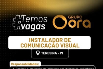 Vaga de emprego para Instalador de Comunicação Visual