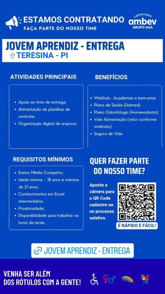 Vaga de emprego para Jovem Aprendiz (Entrega)