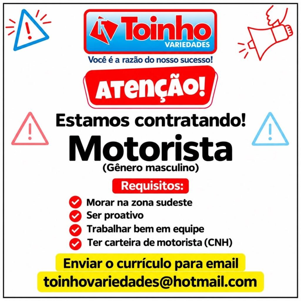 Vaga de emprego para Motorista